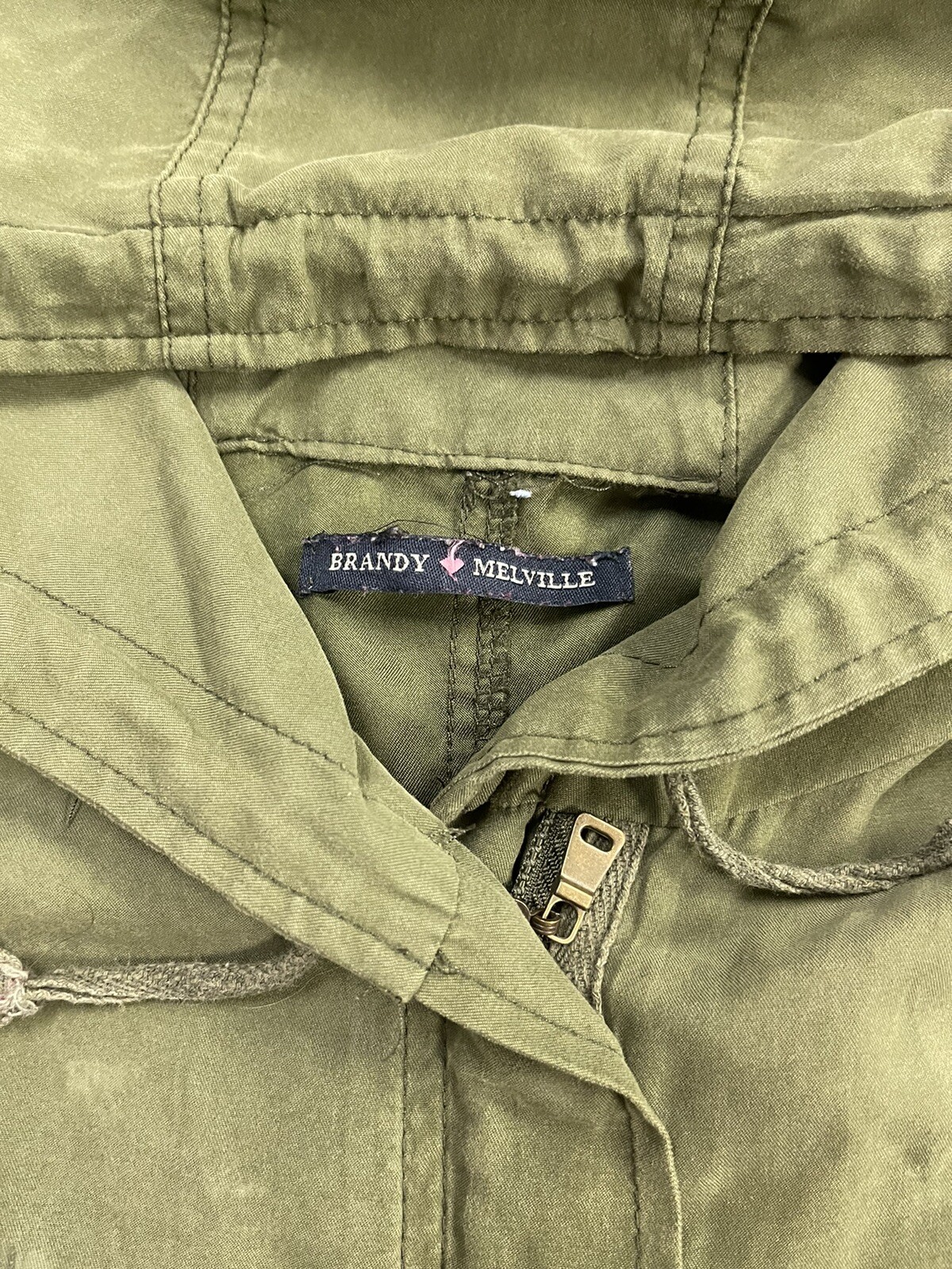 Brandy Melville Utility Army Cargo Jacket Olive Green… Gem