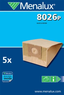 BLACK+DECKER Menalux 5 sacchi aspirapolvere Black & Decker VB1600 VB1710 VB1820 VB1850 VB1740