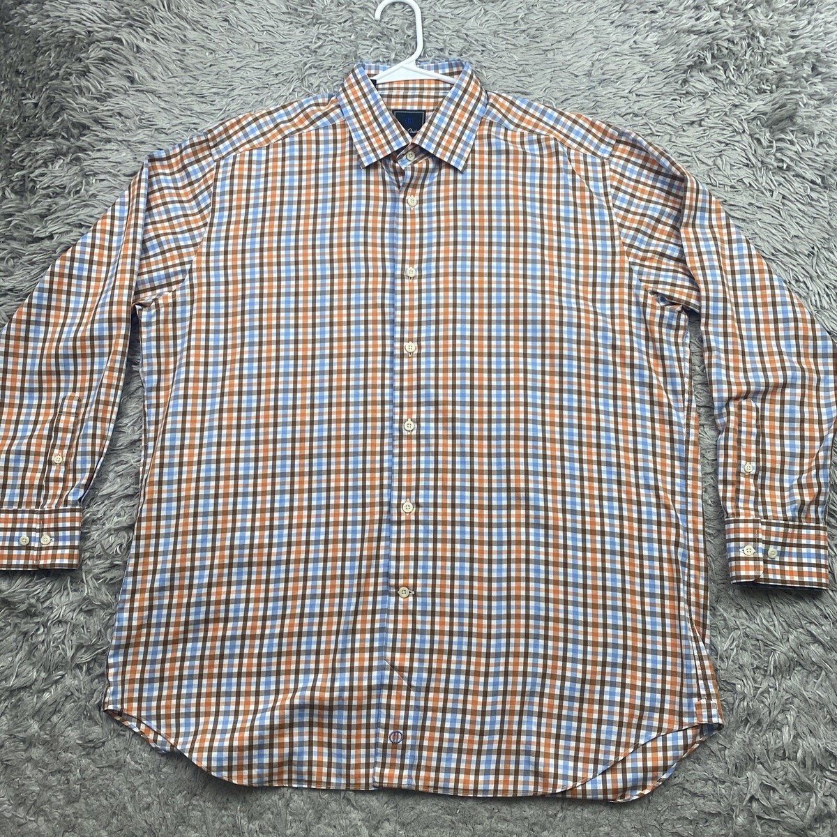 David Donahue Dress Shirt Mens 17 32/33 Plaid Long Sleeve Button Up | eBay David Donahue Dress Shirt Mens 17 32/33 Plaid Long Sleeve Button Up | eBay