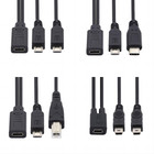 Jimier USB C  to USB C & Micro USB & USB Type B Splitter Extension Charge Cable