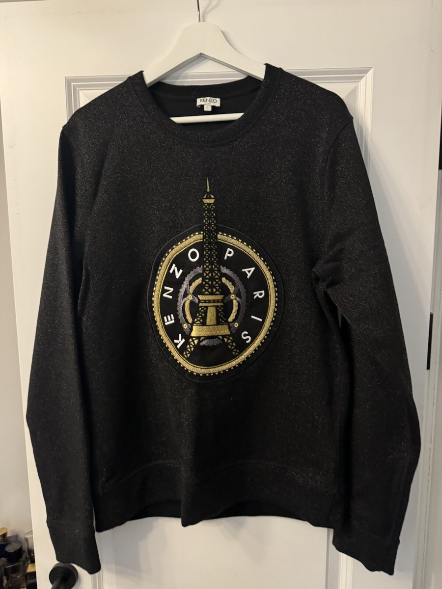 Kenzo Paris Men’s Jumper Black Glitter Eiffel Tower Limited Edition  Selfridges
