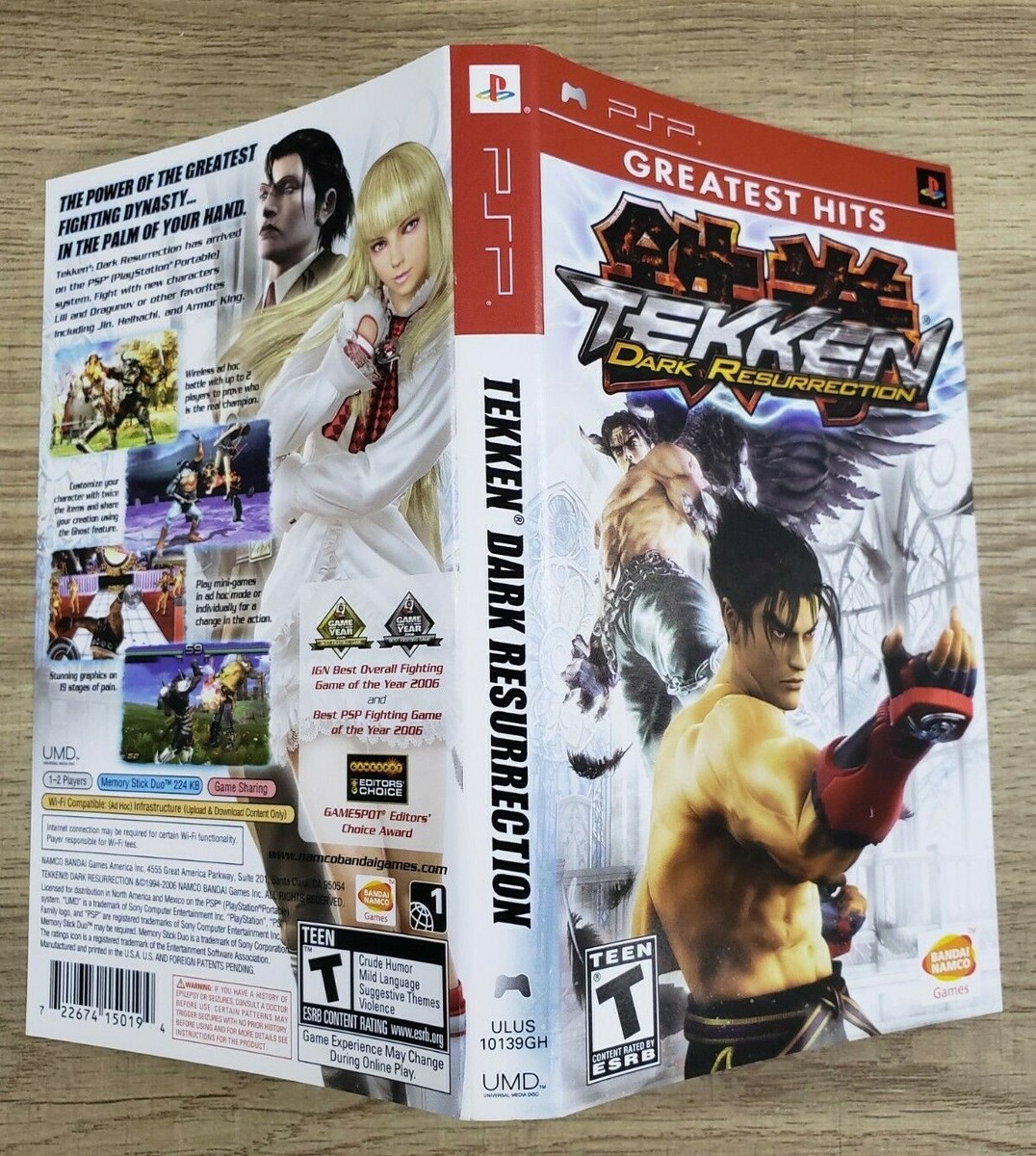 USED COVER & MANUAL ONLY - NO GAME - TEKKEN DARK