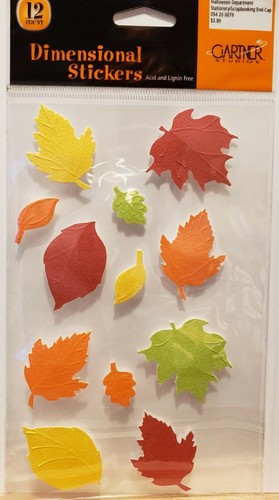 Gartner Studios 12 Dimensional Leave Stickers PRETTY FALL COLORS! NEW!!