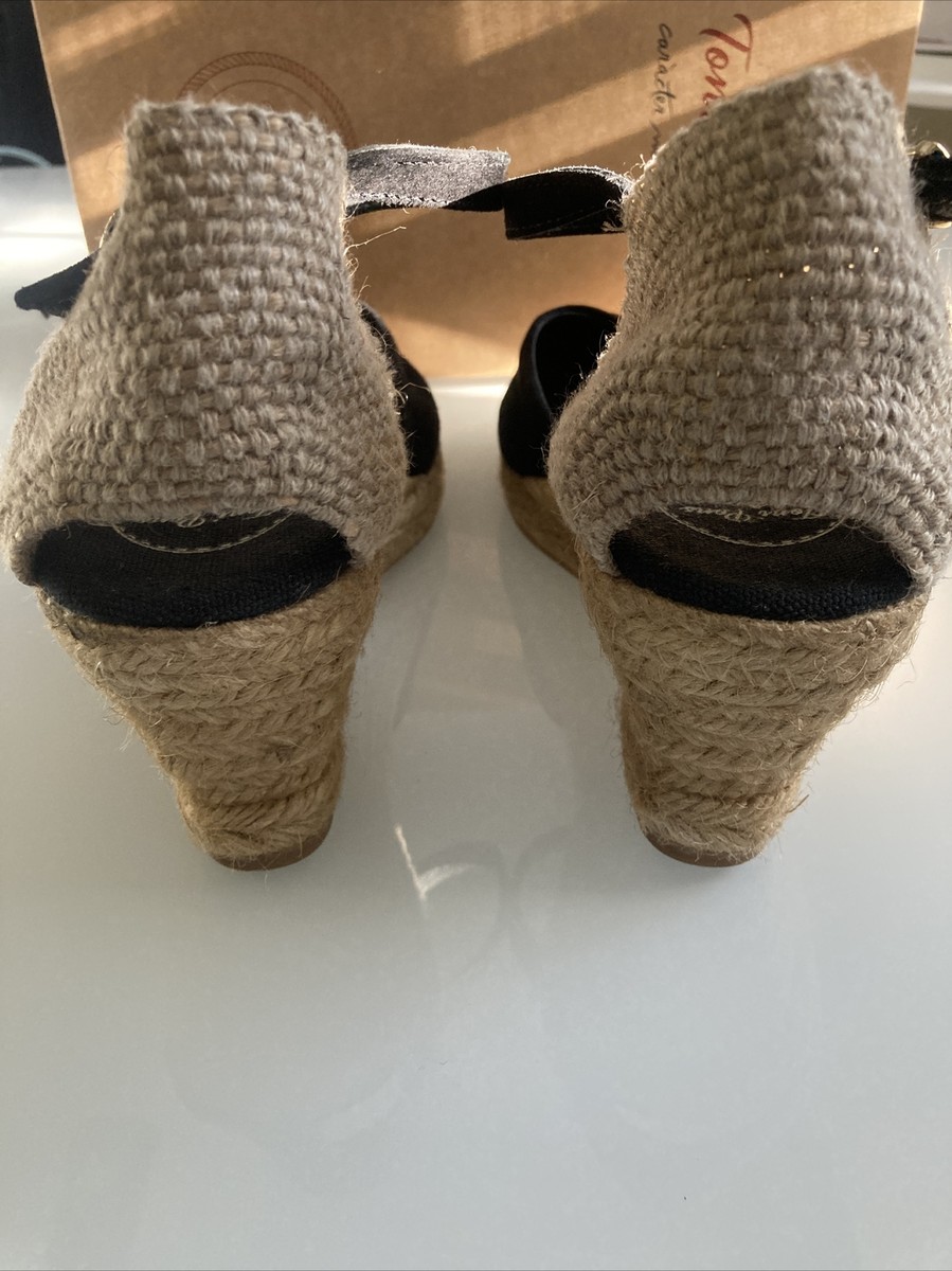 Toni Pons Lloret-5 Black Suede Wedge Sz 39 | eBay