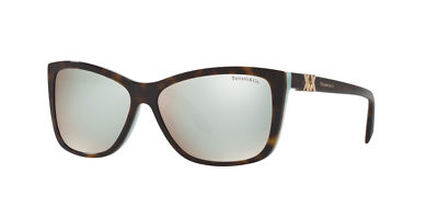 40 Tiffany & Co. TF 4124 8134/64 Square Havana Blue Mirror  display picture 3