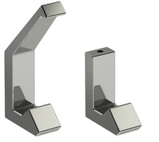2x Coat Hooks Chrome Polished Hook Wall Screw Metal Wardrobe