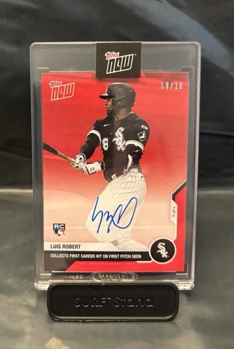 2020 Topps Now Luis Robert RC White Sox RED Rookie Autograph Auto 1st Hit 08/10