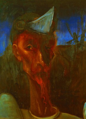 Felix Nussbaum - Don Quichotte und die Windmühlen, 1938, Druck Leinw. / Keilrahm
