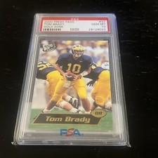 2000 Press Pass #37 Tom Brady Gold Zone Rookie PSA 10 Gem Mint