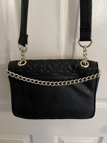 Betsey Johnson Black Quilted Bow Handbag - Picture 6 of 9