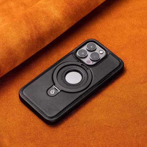 Genuine Leather Case For iPhone 16 15 14 13 12 Pro Max Magnetic Stand Shockproof - Picture 21 of 70