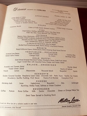 マトソンライン メニュー matson lines 1958 Matson Lines ビンテージ