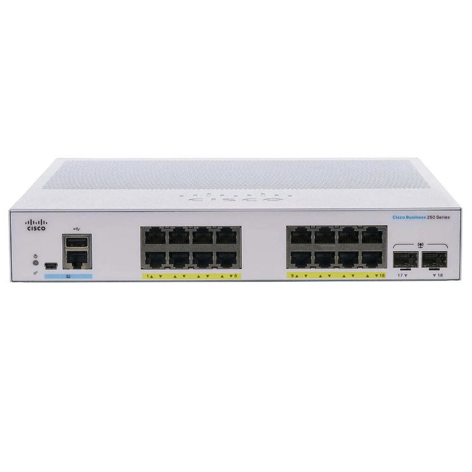 Cisco CBS250-16T-2G 16-Port Managed Gigabit Switch (Non PoE) Brand New - Image 3 of 4