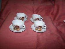 VINTAGE Child  s TEA SET OF 4 MATCHING CUPS  SAUCERS - MAMA BEAR