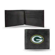 Green Bay Packers NFL Embroidered Leather Bifold Billfold Rico Wallet