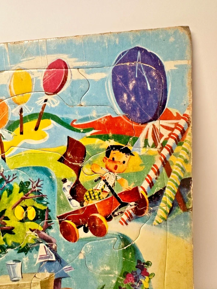 Vintage Puzzle Tray Jack & Jill Frame 1950s No 500 Built Rite Sta N Place 11x15  - Image 4 of 4