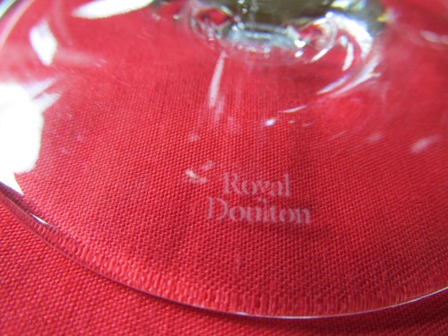 Set 2 Signed Royal Doulton England LISA Cut Plant Crystal Water Goblets 8 3/8" B - Picture 8 of 8