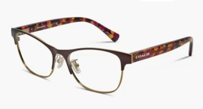 Coach HC5074 9241 Satin Purple Gold/Purple Confetti Cat Eye Eyeglasses Frames Coach HC5074 9241 Satin Purple Gold Purple Confetti 52 Mm  main image 2