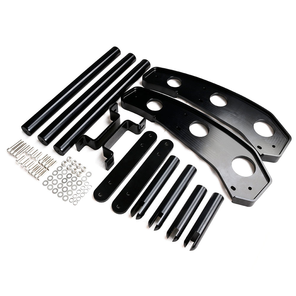 Black Front Bumper Beam Bracket Protector Safety Bar Kit for Ford