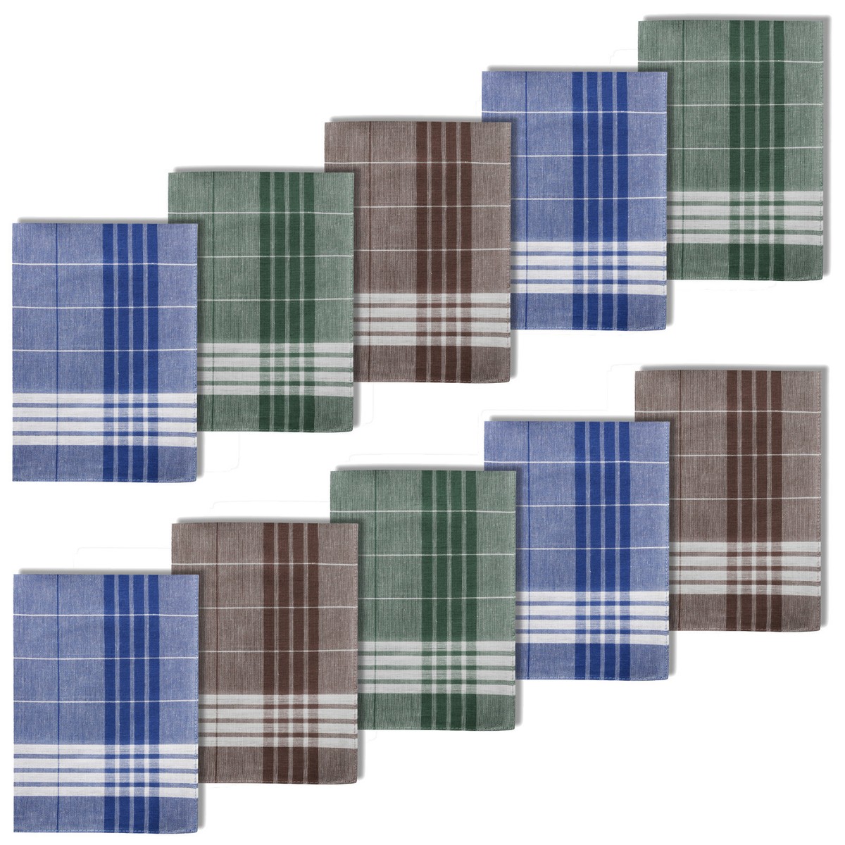 12 HERREN STOFF TASCHENTÜCHER⭐100% BAUMWOLLE⭐MODELL D⭐HANDKERCHIEFS⭐WOW