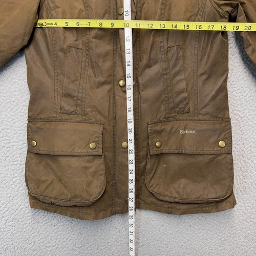 Barbour Jacke Damen Gr. 6 braun gewachste Baumwolle Bomber Landhaus Prints - Bild 4 von 17