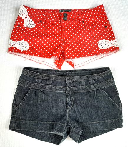 boom boom HOT KISS Women's Junior's Shorts Lot Size 11 Cici Crochet Red Polka - Picture 2 of 20