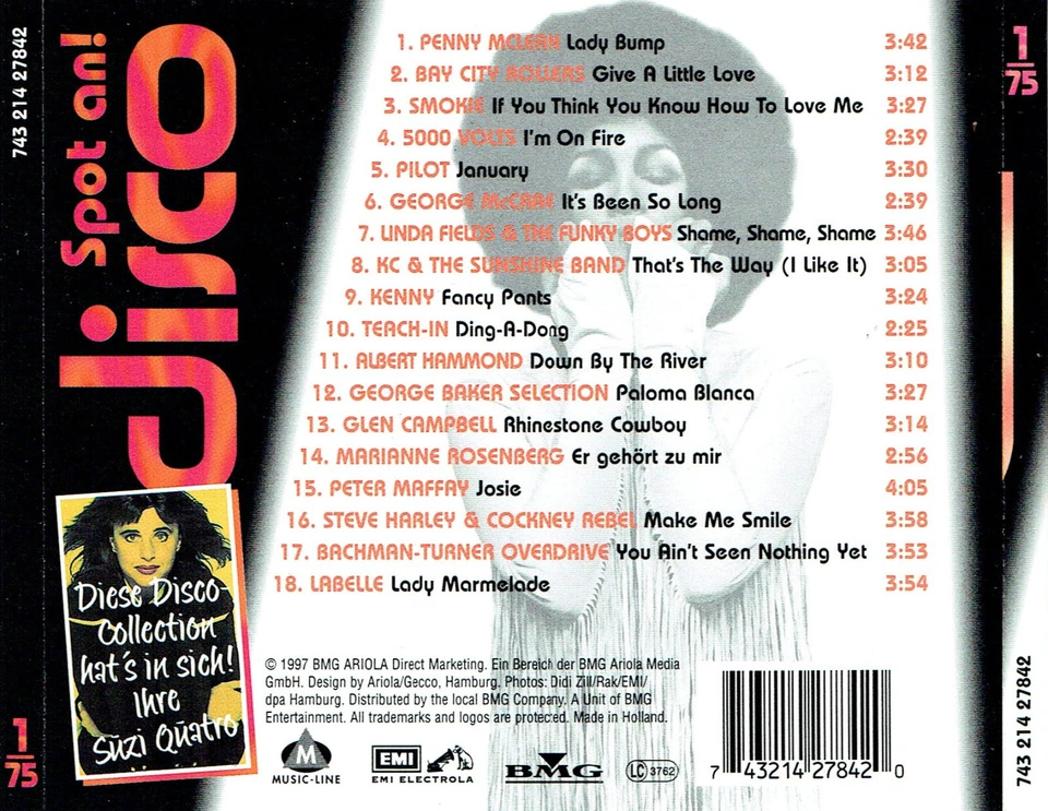 (CD) Best Of Disco - Licht Aus! Spot An! – 1/75 - Penny McLean, Kenny, Pilot - Bild 3 von 3