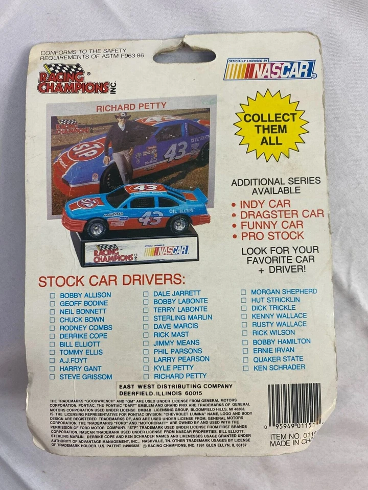 Racing Champions StockCar Kyle Petty Die Cast con tarjeta de coleccionista y soporte de exhibición Foto 2 de 2