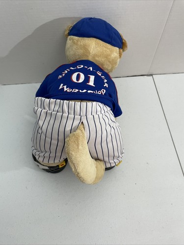build A Bear Baseball Brown Bear With Uniform Hat Cleats Glove Plush 15" - Picture 6 of 9