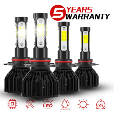 4x For Chevrolet C1500 Suburban 1992-1999 LED Headlight High Low Beam Bulbs Kit