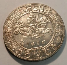 SILVER HIGH GRADE 1303-1953 AUSTRIA TIROLER TALER, 1486 RESTRIKE L159