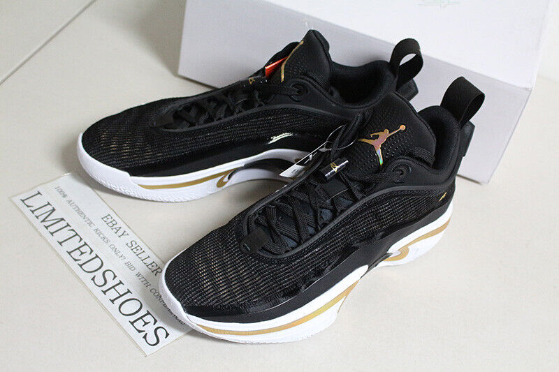 Nike Air Jordan 36 XXXVI Low PF Black Metallic Gold White Nike Air Jordan 36 XXXVI Low PF Black Metallic Gold White