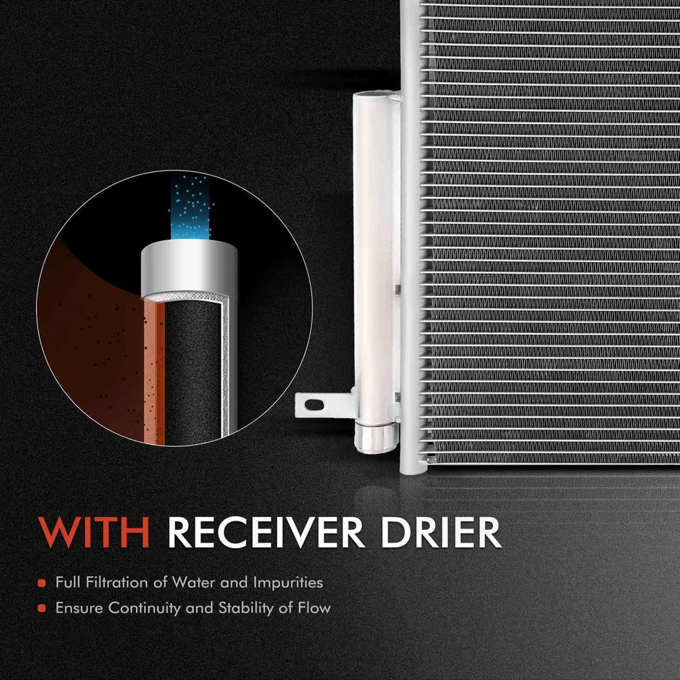 AC Condenser & Cooling Fan Assy Kit for Ford Mustang 2010 2011 2012 2013 2014 - Image 3 of 4