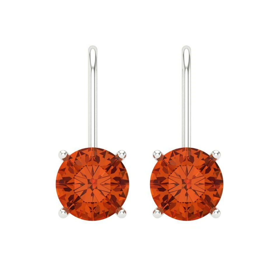 Red Zirconia Stud Earrings for Women, Lever Back (3 cttw, 7.5mm, Round-Cut) - Image 3 of 4