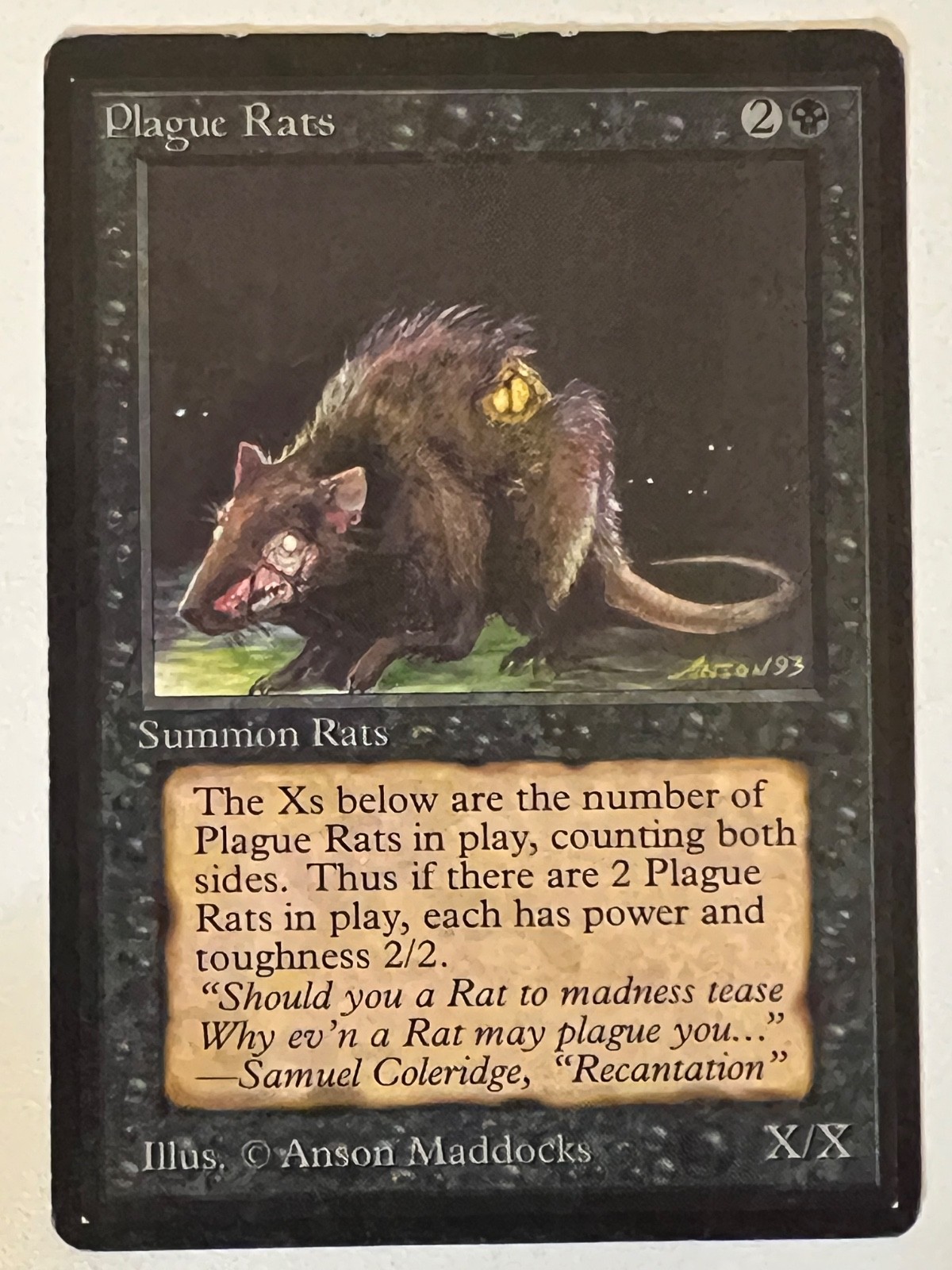 Magic the Gathering MTG Beta Plague Rats MP+ (Beta Bob)