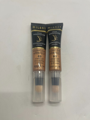 2 PACK Milani Conceal & Perfect Liquid Highlighter 0.2 Oz Each 02 STARDUST