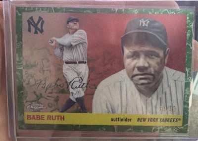 2025 Topps Chrome Platinum  BABE RUTH  Green Toile Refractor /99  #418