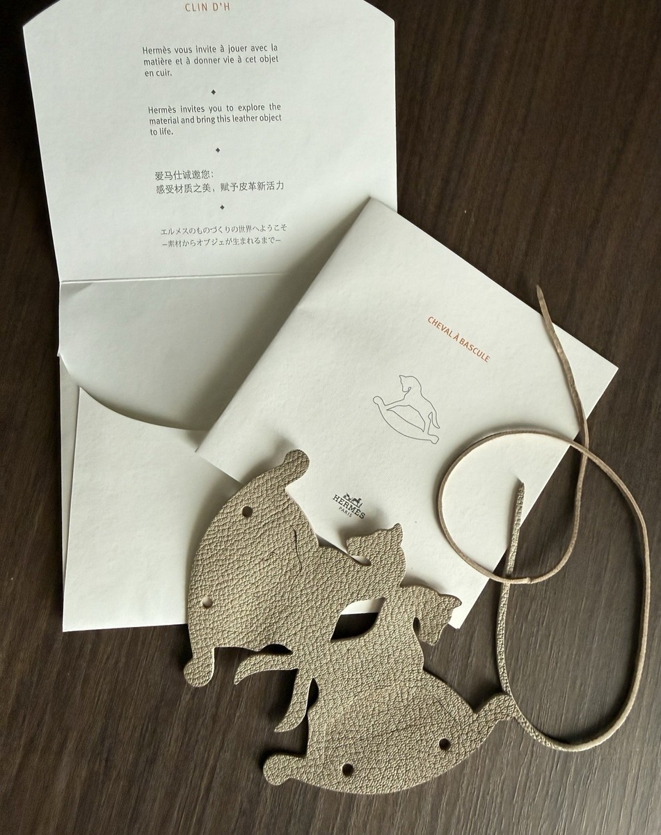 New HERMES Cheval A Bascule Self Assembly Leather Bag Charm DIY