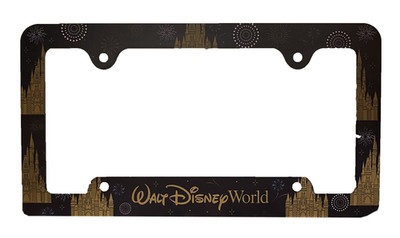 Disney Parks Walt Disney World Castle Fireworks Gold License Plate