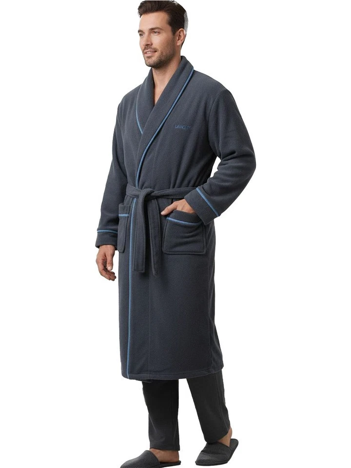 VITERBO BIANCHERIA Vestaglia Uomo da Camera LMW00328 in Morbido Pile Invernale Lunga