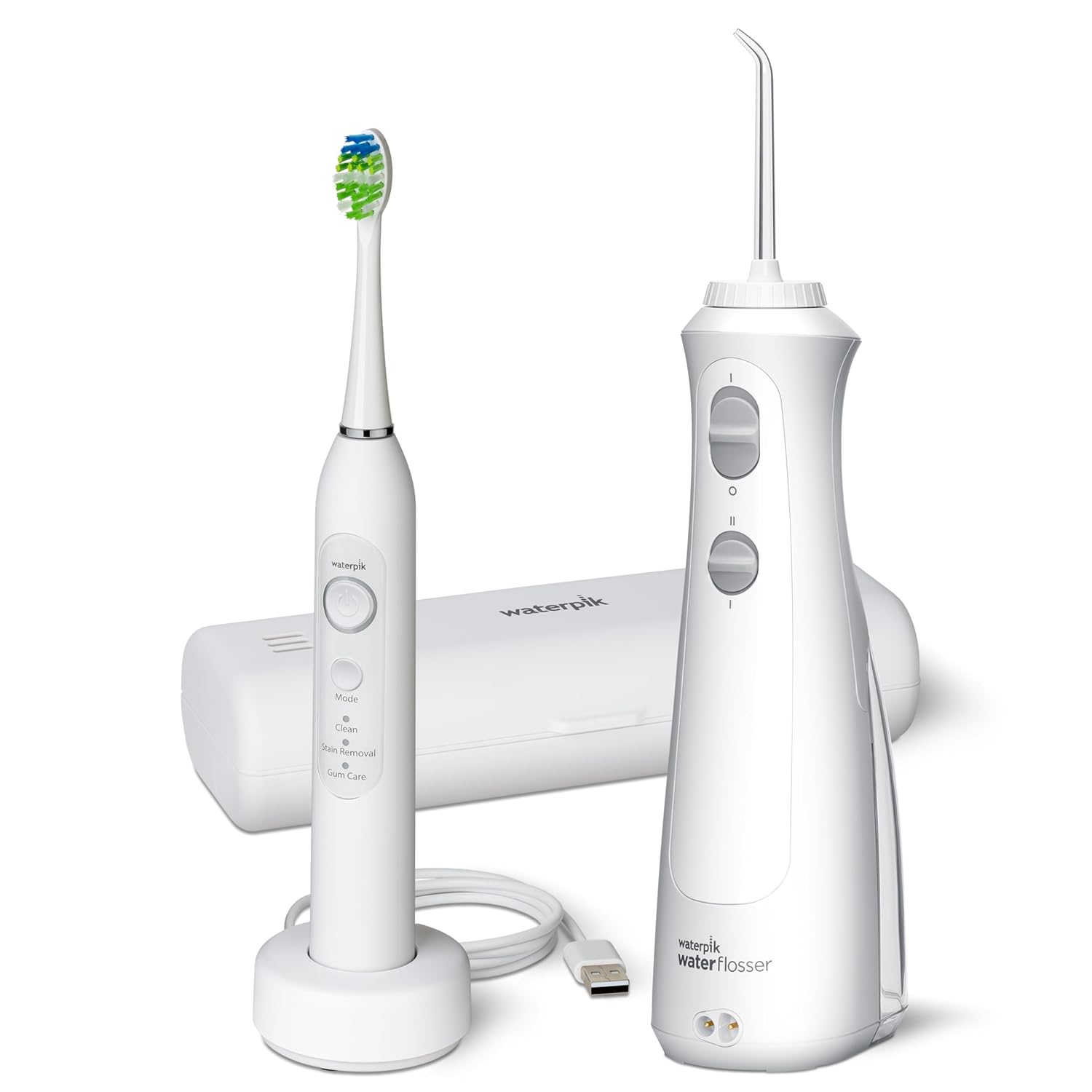 Cordless Electric Toothbrush and Water Flosser Combo w/ Rechargeable Dental Care