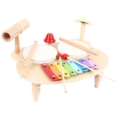 Toddler Drum Set, Wooden Musical Instruments, Montessori Toys for Toddlers 1-3