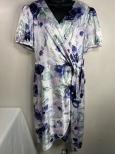 NWT Tahari Arthur S Levine Wrap Dress Multicolor (Grape Pure Posey) SZ 16