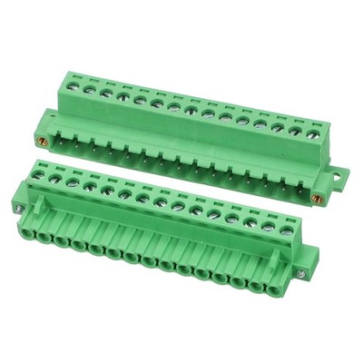 1Sets 15 Pin 5.08mm Pitch PCB Mount Screw Terminal Block Connector, Flange Mount