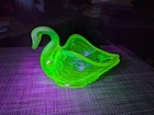 Vintage Fenton Uranium Glass Swan