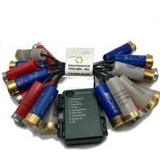 Shotgun Shell String Christmas Lights Holiday, Wedding, Party Battery Plugin