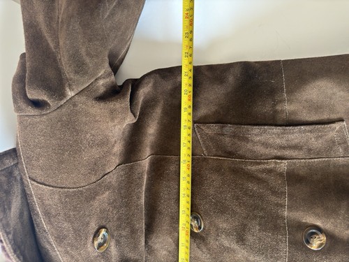 Austin Reed Men Suede Overcoat Dark Brown Size 52 (B12) - Picture 14 of 16
