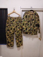 Hunting Uniform Set Vtg 70's SafTbak Frog Skin Duck Camo pants And Shirt Mens L