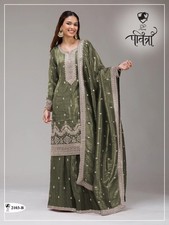 Pakisatni Bollywood Ethnic Top Palazzo Suit Beautiful Wedding Wear Salwar Kameez