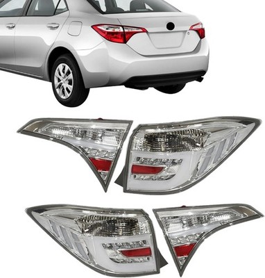 Full LED Clear Tail Light Assembly Compatible with Toyota Corolla 2014-2016 Rear